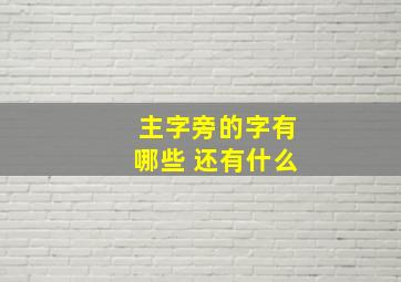 主字旁的字有哪些 还有什么